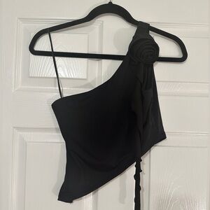 PRINCESS POLLY one shoulder top with rose